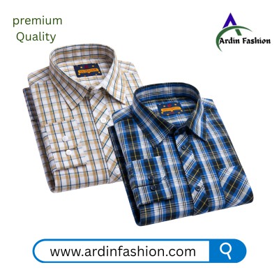 2 PCS Long Sleeve  Check Shirt