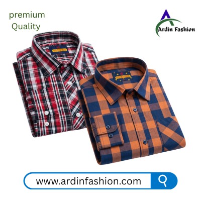 2 PCS Long sleeve Check Shirt