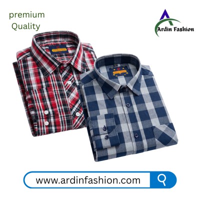 2 PCS Long sleeve Check Shirt
