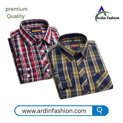 2 PCS Long sleeve Check Shirt