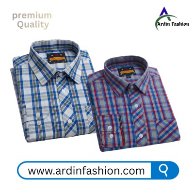 2 PCS Long sleeve Check Shirt