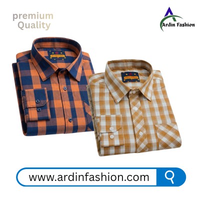 2 PCS Long Sleeve Check Shirt