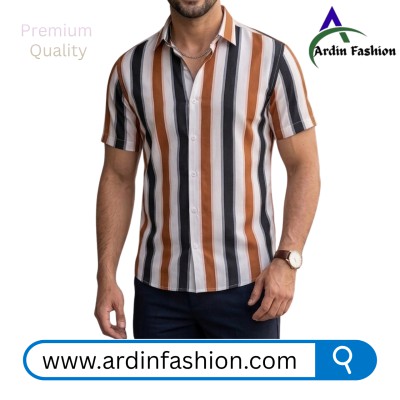 1 Pcs Linen Cotton Print Half Sleeve Shirt.