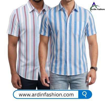2 PCS Linen Cotton Print Half Sleeve Shirt.