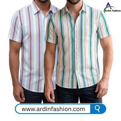 2 PCS Linen Cotton Print Half Sleeve Shirt.