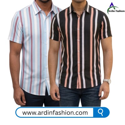 2 PCS Linen Cotton Print Half Sleeve Shirt.