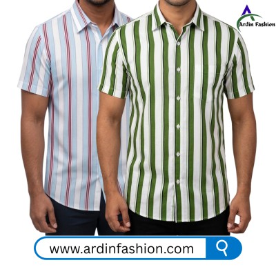 2 PCS Linen Cotton Print Half Sleeve Shirt.