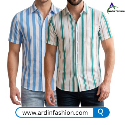 2 PCS Linen Cotton Print Half Sleeve Shirt.