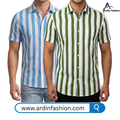 2 PCS Linen Cotton Print Half Sleeve Shirt.