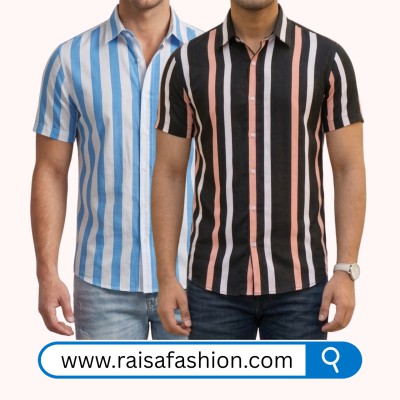 2 PCS Linen Cotton Print Half Sleeve Shirt.