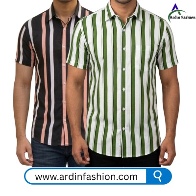 2 PCS Linen Cotton Print Half Sleeve Shirt.