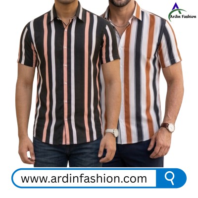 2 PCS Linen Cotton Print Half Sleeve Shirt.