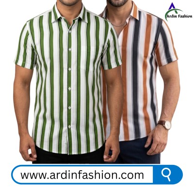 2 PCS Linen Cotton Print Half Sleeve Shirt.