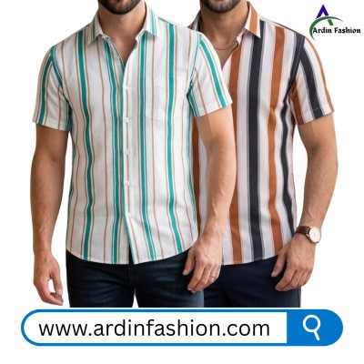 2 PCS Linen Cotton Print Half Sleeve Shirt.