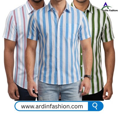3 PCS Linen Cotton Print Half Sleeve Shirt.