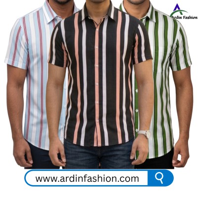 3 PCS Linen Cotton Print Half Sleeve Shirt.