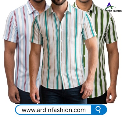 3 PCS Linen Cotton Print Half Sleeve Shirt.