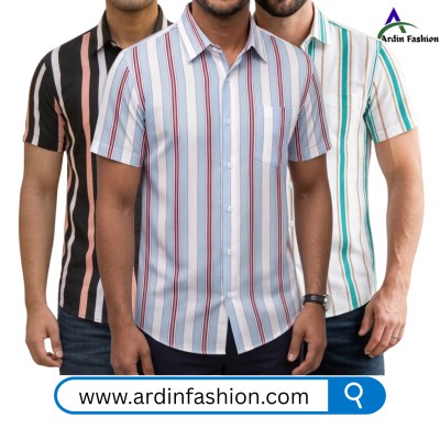 3 PCS Linen Cotton Print Half Sleeve Shirt.
