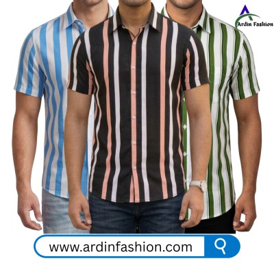 3 PCS Linen Cotton Print Half Sleeve Shirt.