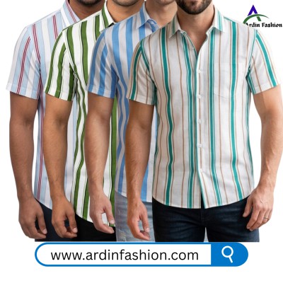 4 PCS Linen Cotton Print Half Sleeve Shirt.