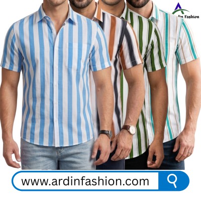 4 PCS Linen Cotton Print Half Sleeve Shirt.