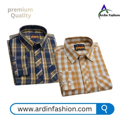 2 PCS Long Sleeve Check Shirt