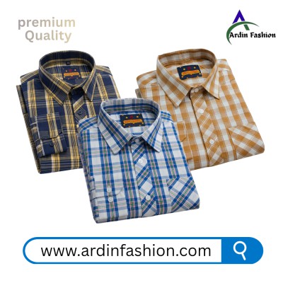 3 PCS Long Sleeve Check Shirt