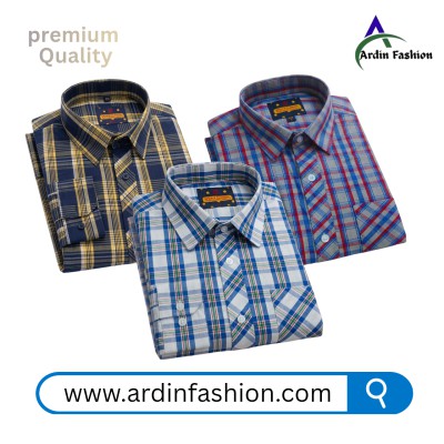 3 PCS Long Sleeve Check Shirt